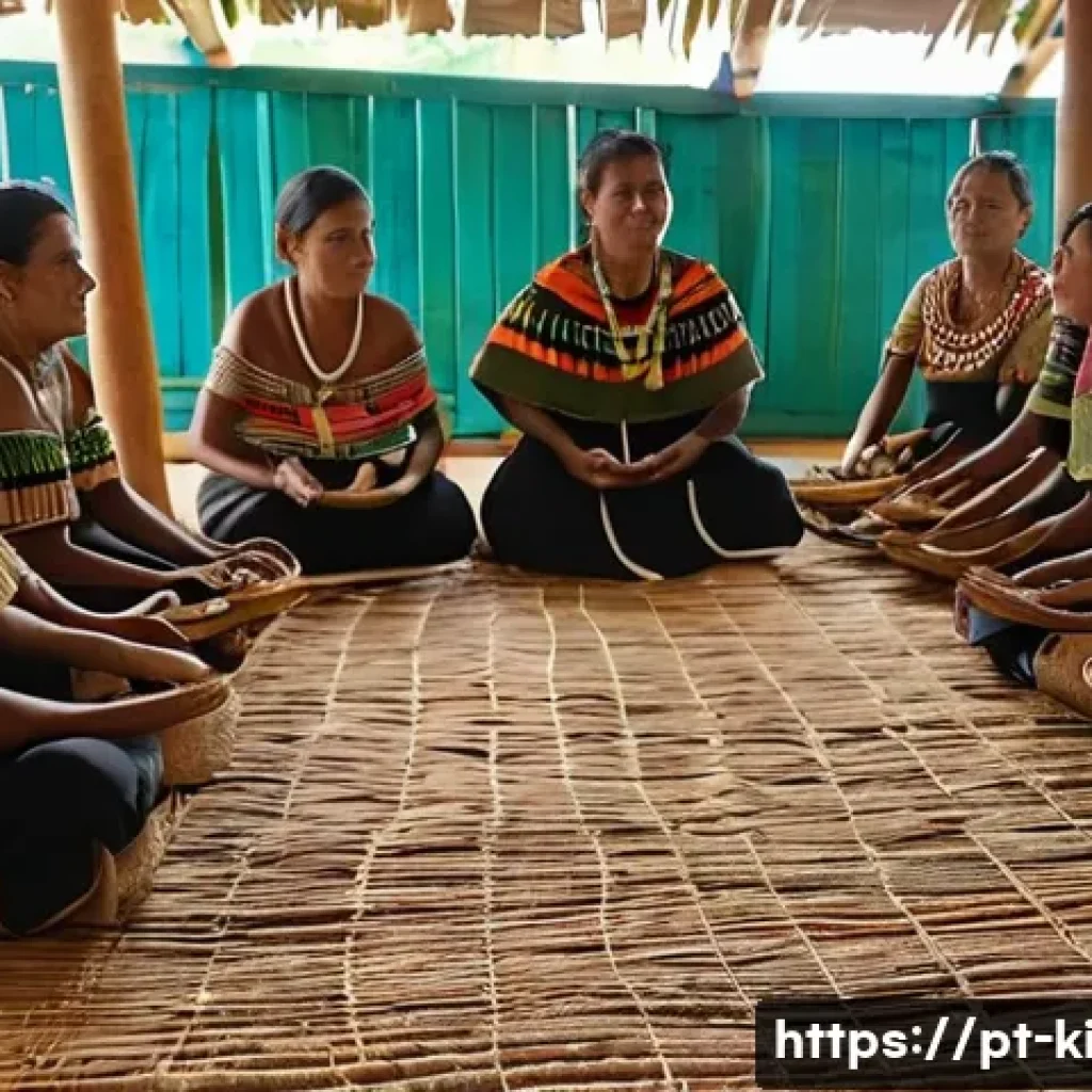 키리바시 관광 산업의 미래 - **A Vibrant Community Gathering in Kiribati:**
A wide shot capturing a lively "botaki" (communit...